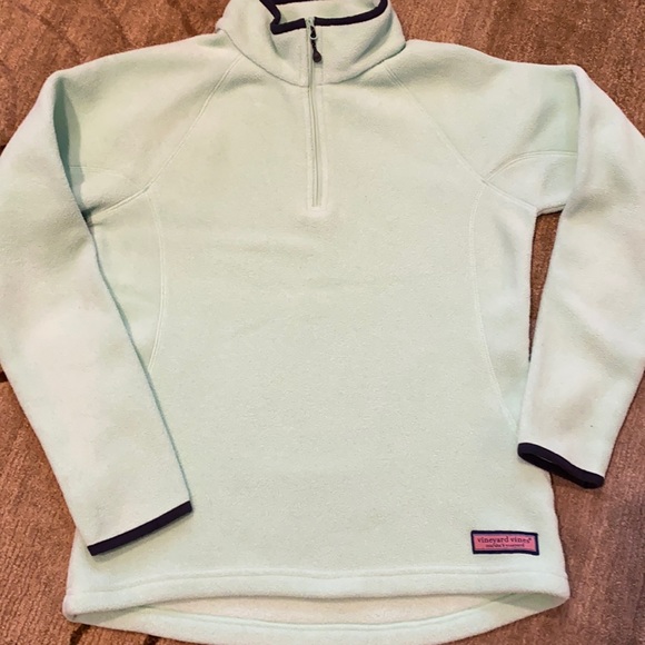 Vineyard Vines Tops - ~Vineyard Vines~ Mint Quarter-Zip Hi-Lo Fleece Top